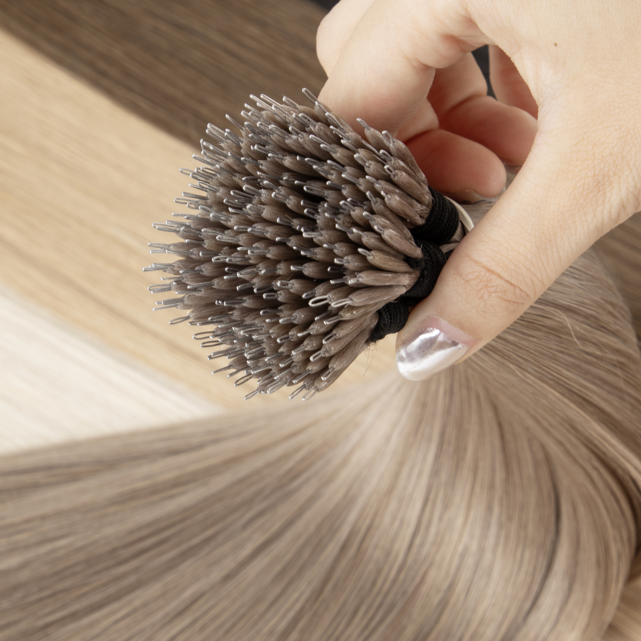 1g Nano Ring Tip Virgin Human Hair Extensions With Cuticle Aligned Technology For Professional Micro Link Installation