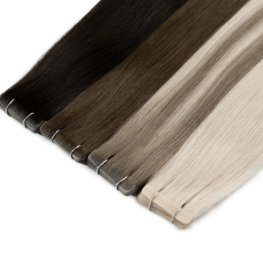 2.5g Injected Tape Hair Extensions With German Adhesive For Flat Scalp-Like Root Appearance