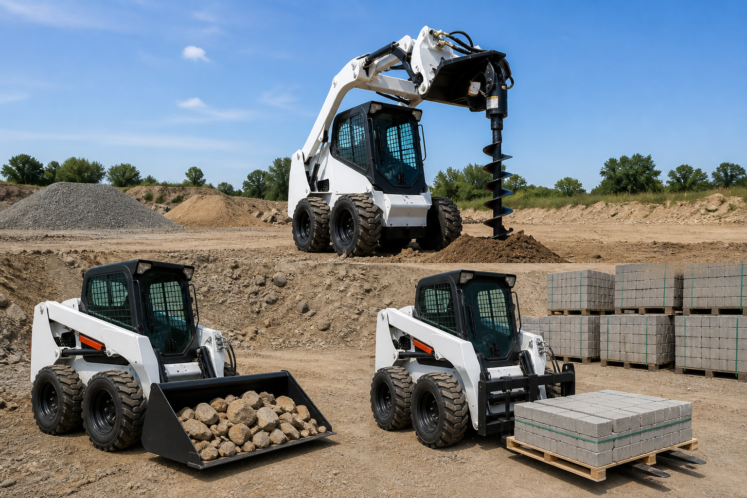 Chargeuses compactes sur les chantiers de construction : la seule machine qui remplace cinq machines.