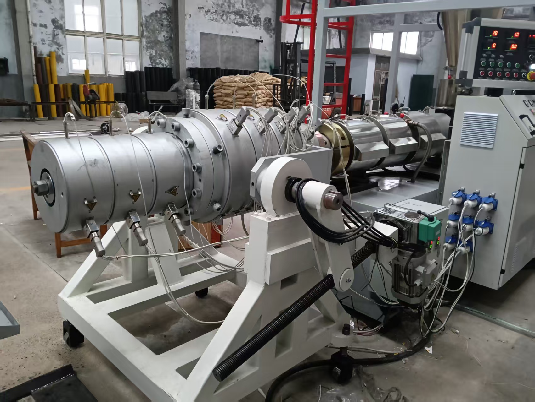 219 pvc pipe production line successfully lands in taian shandong installation and commissioning progressing smoothly-2