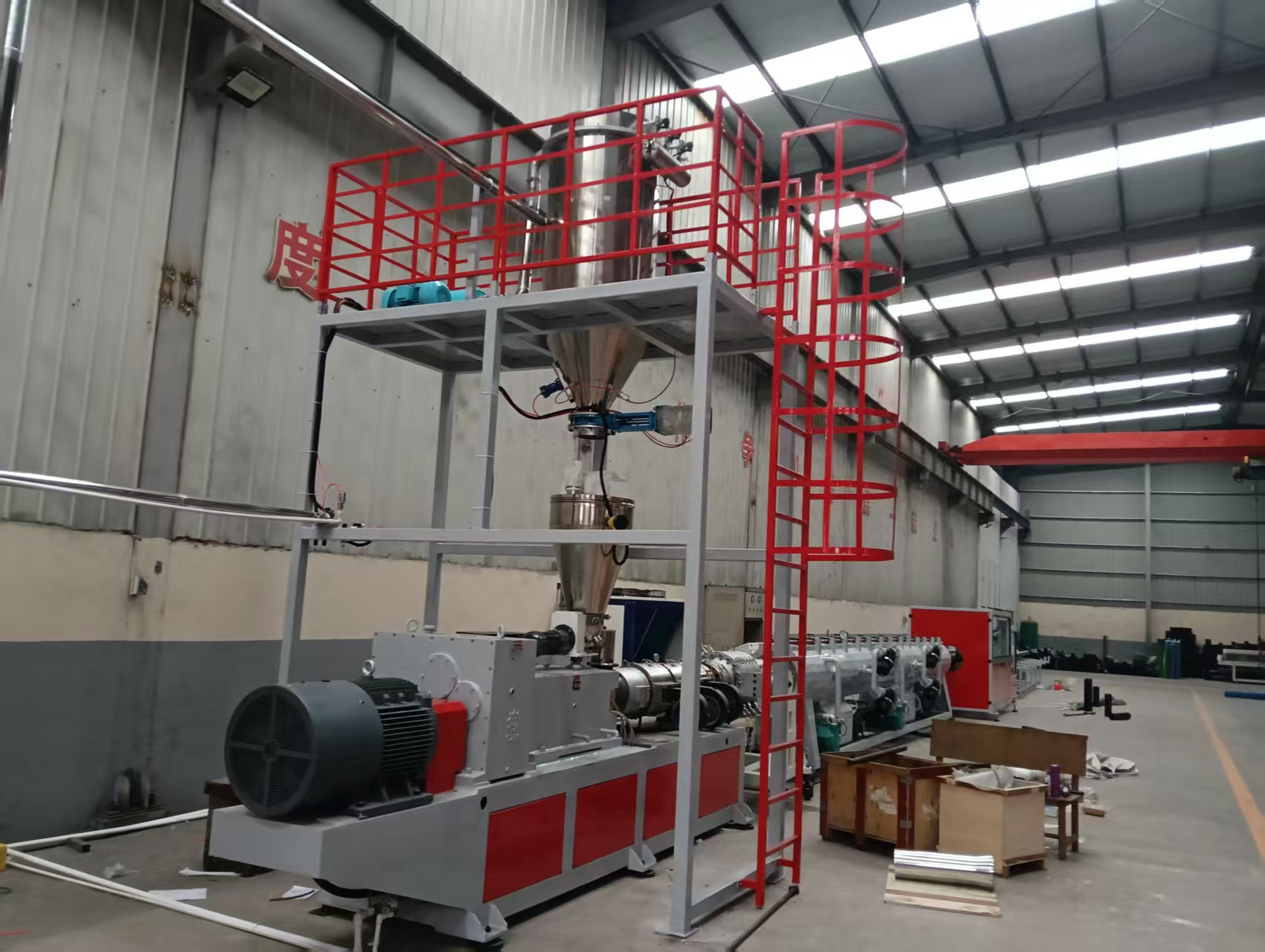 219 pvc pipe production line successfully lands in taian shandong installation and commissioning progressing smoothly-3