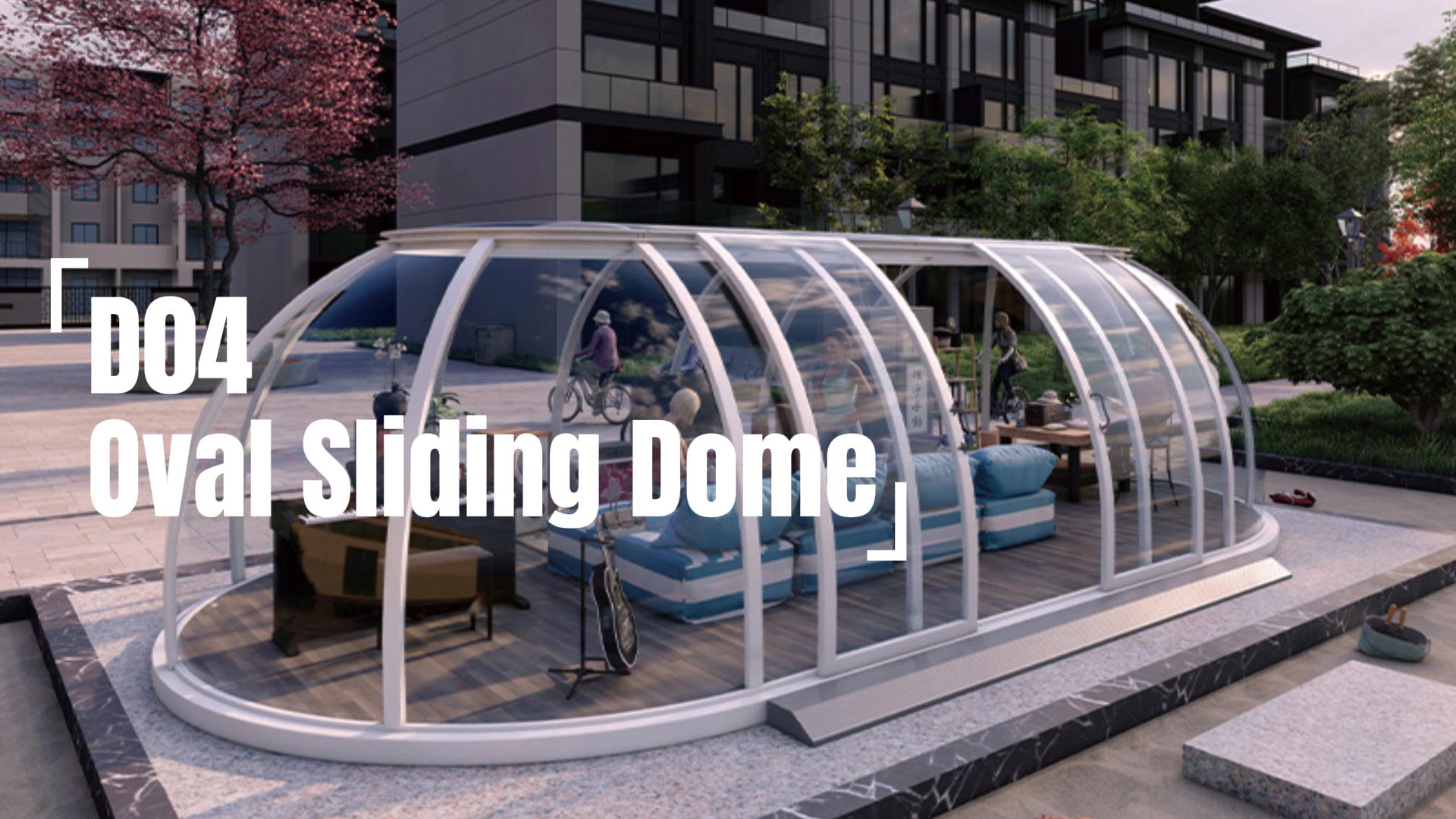 Oval Sliding Dome Polycarbonate Bubble Tent for Restaurant