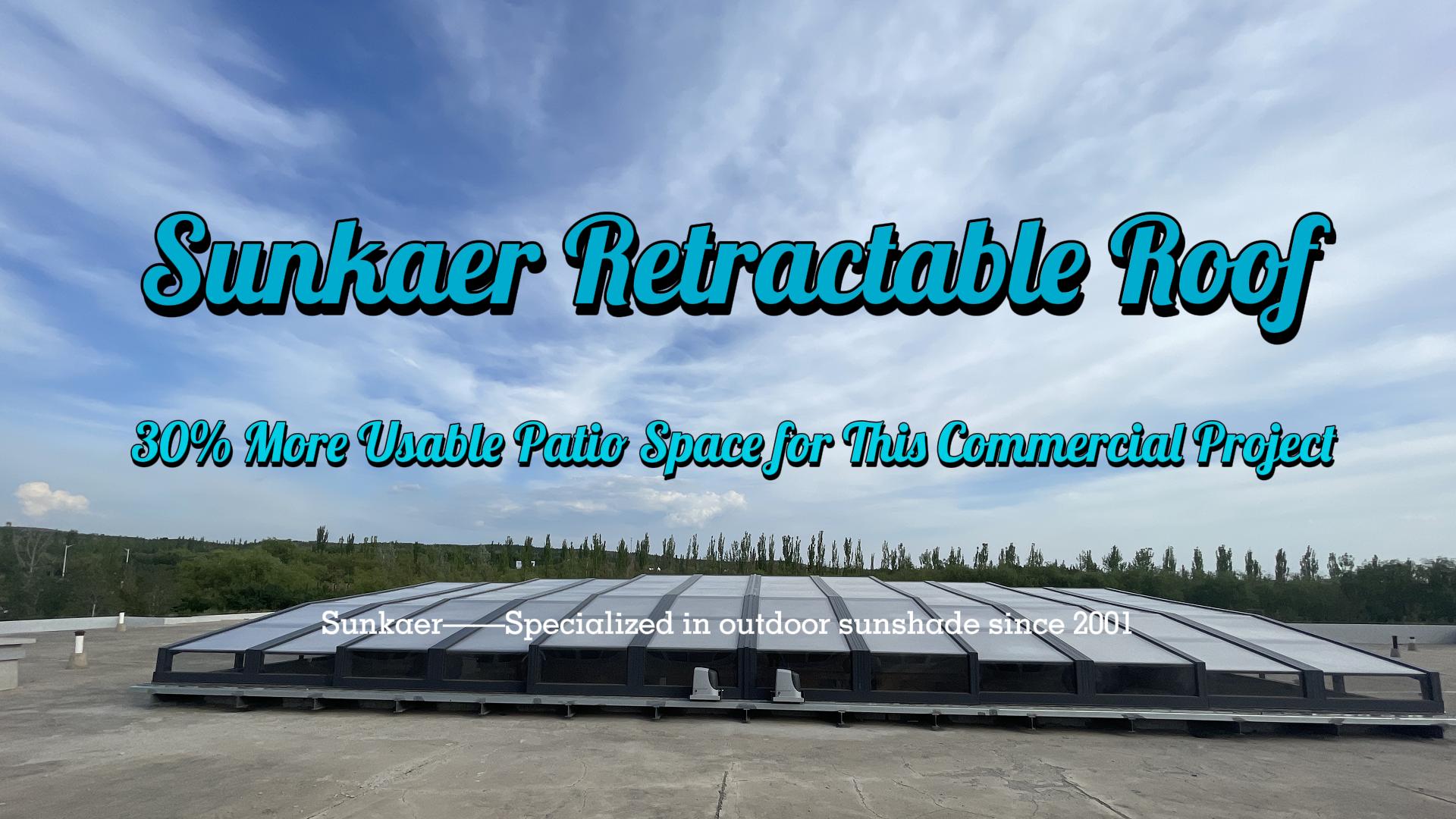 Sunkaer Retractable Roof — 30% More Usable Patio Space for This Commercial Project
