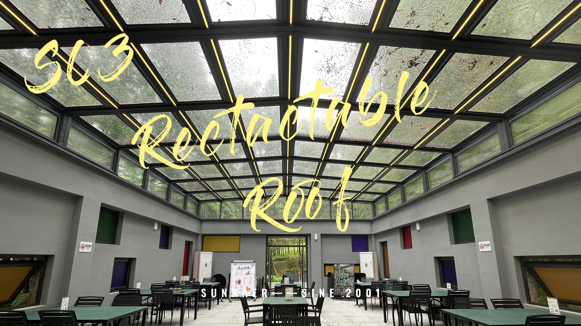 Sunkaer Commercial Project — Retractable Polycarbonate Roof for Restaurant