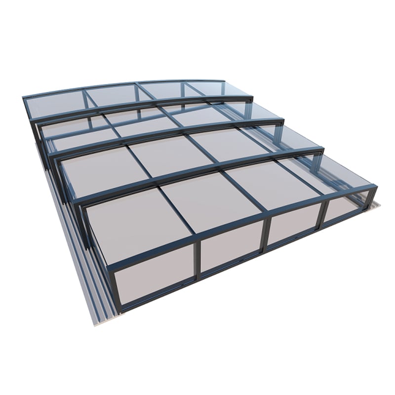 Folding Swimming Pool Cover Retractable Sunroom Large Pool Safety Covers