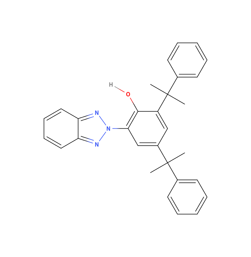 Chemical structure of UV-234 benzotriazole UV absorber CAS 70321-86-7