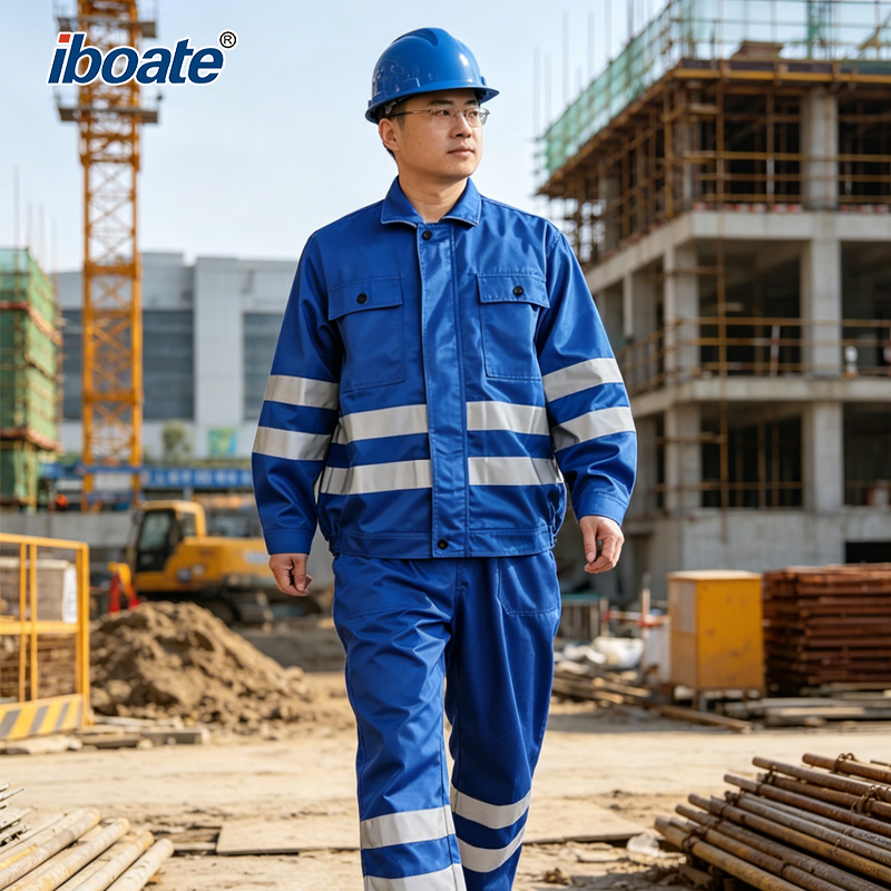 Iboate High-Visibility Workwear Set - Reflective Safety Jacket & Overalls