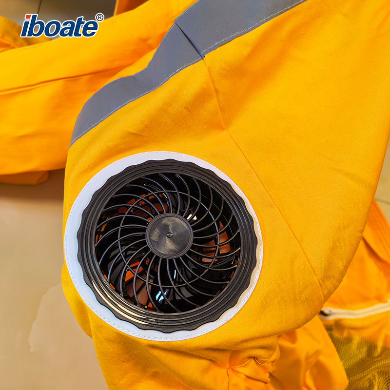 Iboate Fan-Cooled Work Jacket – 5–10°C Cooling Effect High-Visibility Safety Jacket (Built-In Dual Fan Airflow)