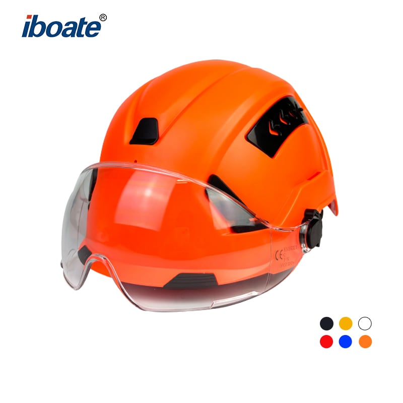Iboate® SF-10 Industrial Safety Helmet with Integrated Visor — Product Detail Page