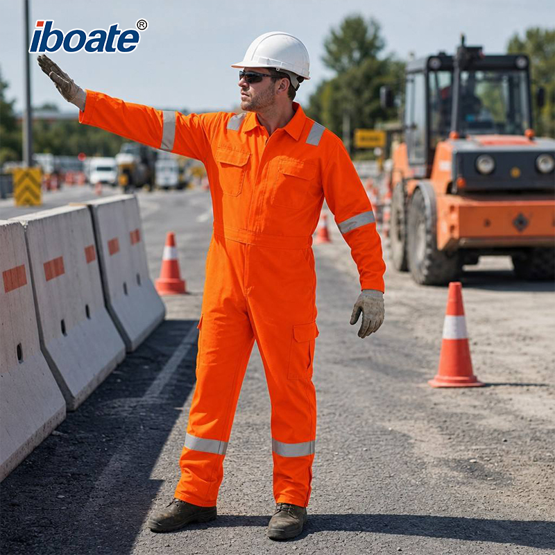 Iboate® Hi-Vis Reflective Cotton Work Coverall — Model JP0803 — Product Detail Page