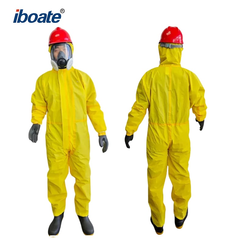 ชุดคลุมป้องกันสารเคมีพรีเมียม Iboate-5500 – ออกแบบแบบ 3 ชั้น น้ำหนัก 120 กรัมต่อตารางเมตร
