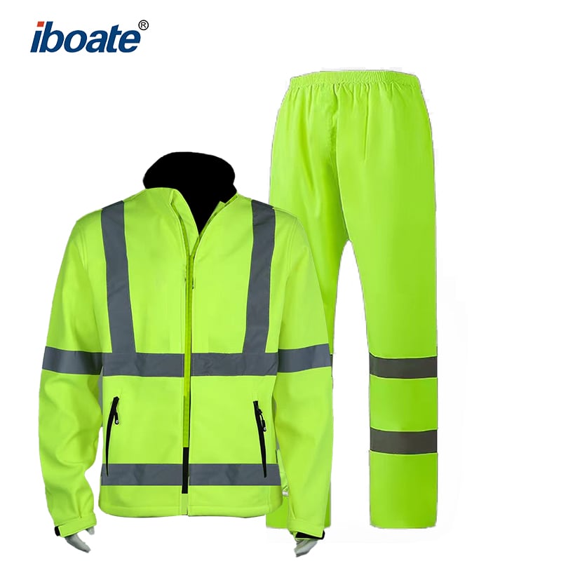 High-Visibility Waterproof Reflective Jacket & Pants Set - Iboate Safety Workwear