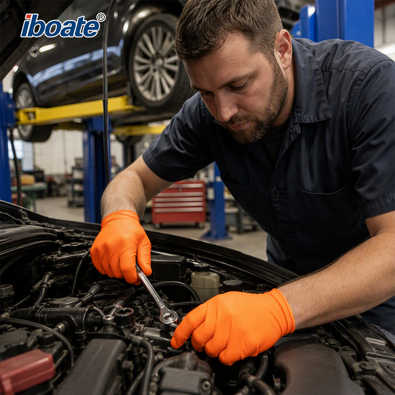 Iboate Diamond-Grip Nitrile Coated Work Gloves