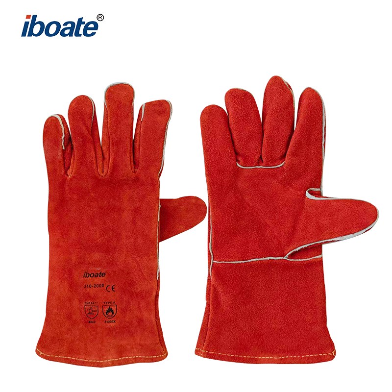 Flameproof Cowhide Safety Gloves Heat Protective & Comfortable Cotton Inner