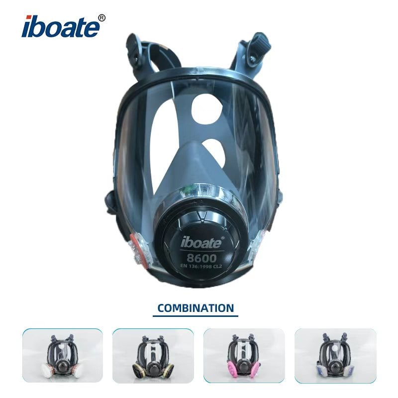 Iboate 8600 Full Face Respirator CE Certified Reusable Industrial Gas Dust Protection Mask