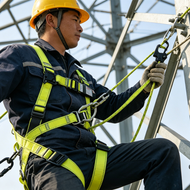 Iboate SL301-1 Steel Double-Hook Safety Connecting Rope - EN355 & EN362 Certified Fall Protection supplier