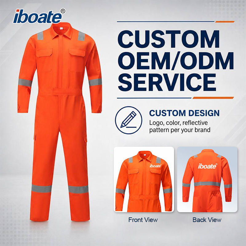 Iboate® Hi-Vis Reflective Cotton Work Coverall — Model JP0803 — Product Detail Page