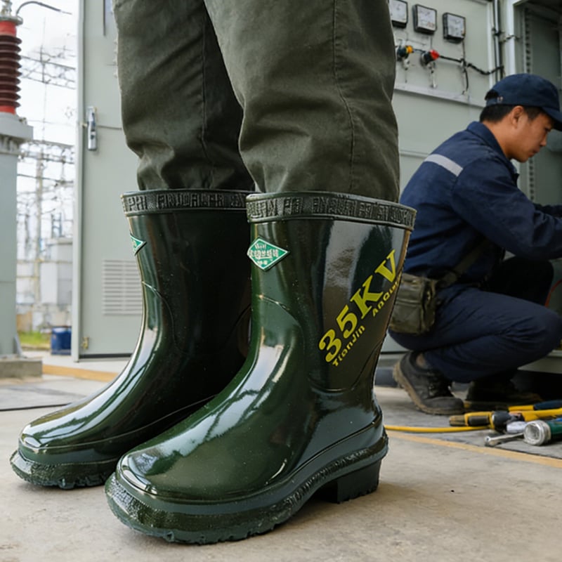 iboate 35kv insulated safety boots   premium protection for high   voltage work-0