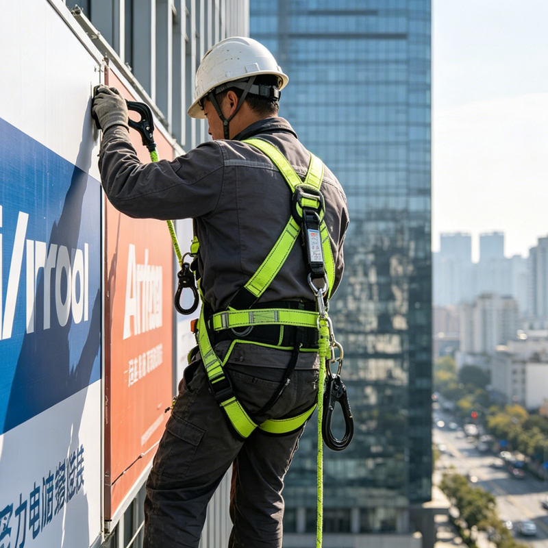 Iboate SL301-1 Steel Double-Hook Safety Connecting Rope - EN355 & EN362 Certified Fall Protection supplier