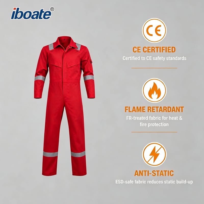 Iboate JP0804 FR Anti-Static Reflective Work Coverall