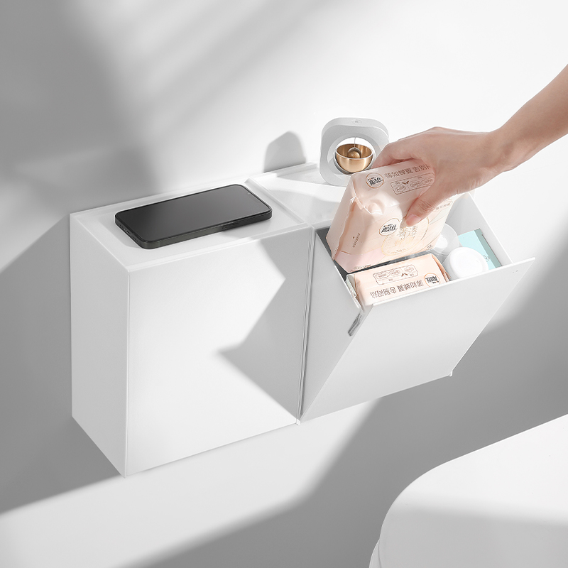 Minimalist wall-mounted storage box