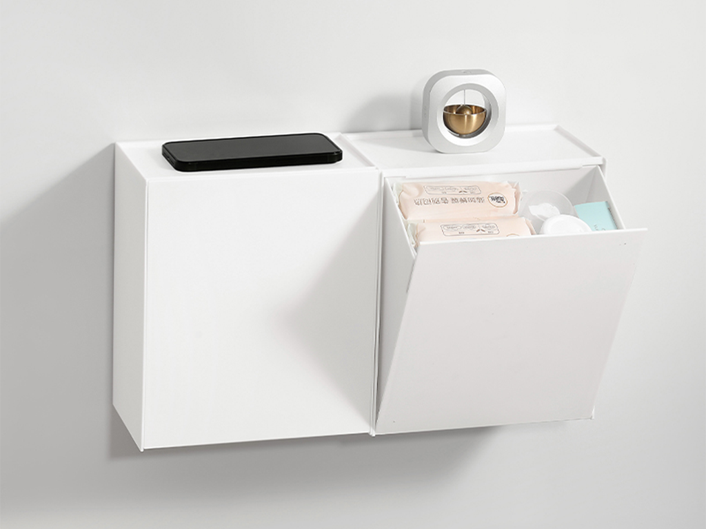 Minimalist wall-mounted storage box