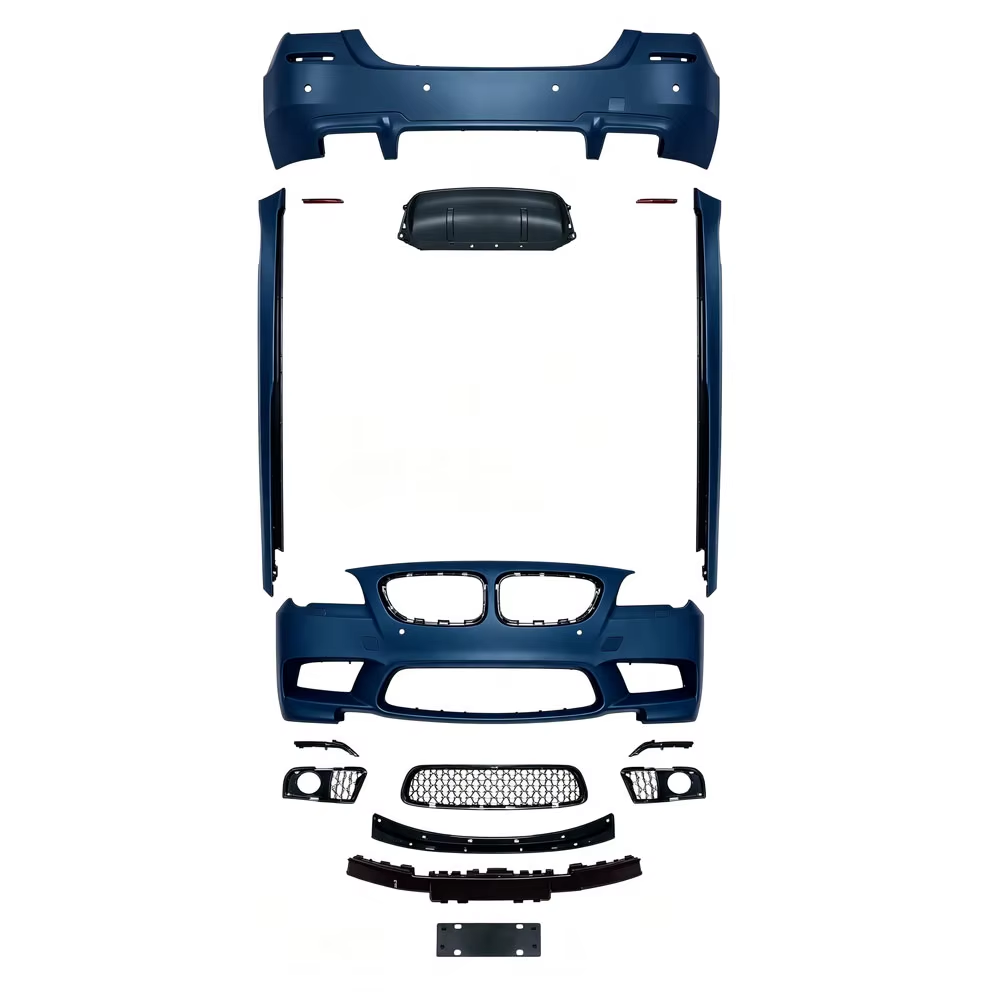 Aangepaste liggaamsstel vir BMW F10 2011–2017 opgradering na M5 2011–2017-styl mislampgat, volledig met masnetjie, kort bumper