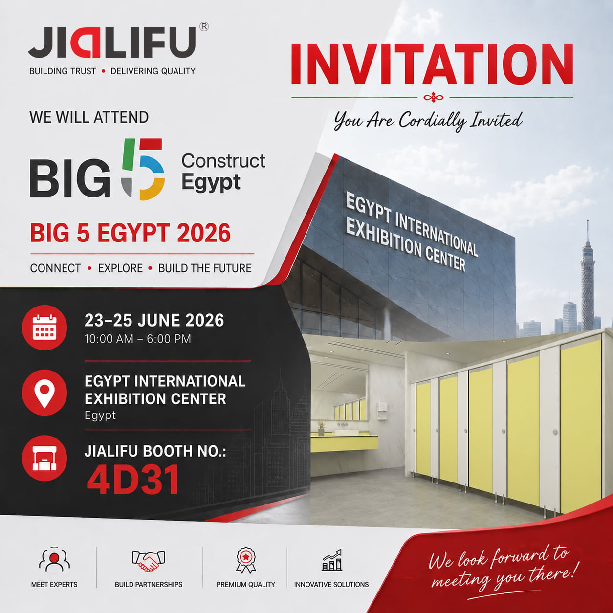 JIALIFU osallistuu BIG 5 Construct Egypt 2026 -messuihin