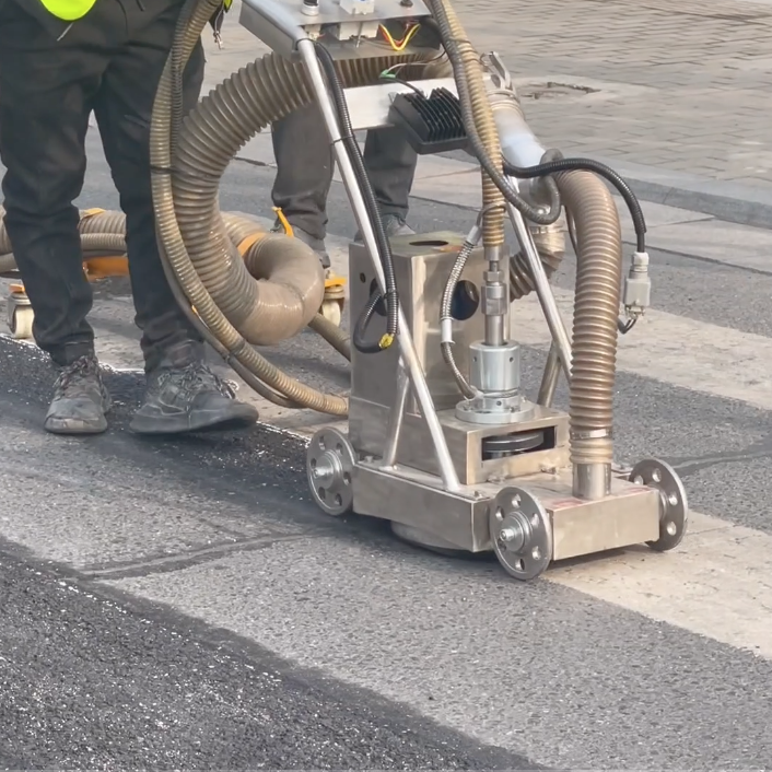 hand push thermoplastic crosswalk zebra road marking machine lpg heated-4