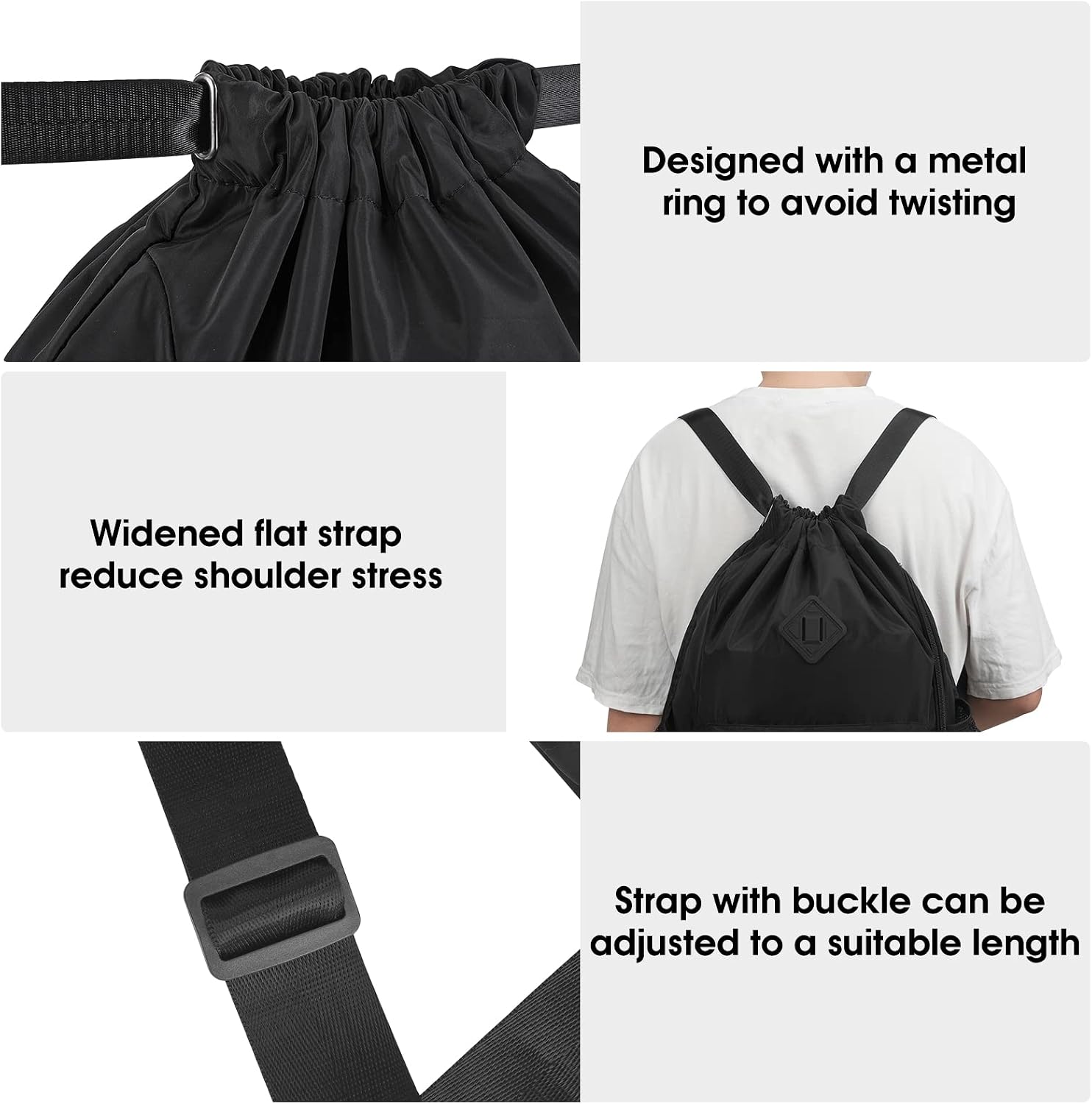 RPET Drawstring Backpack with Shoe Pocket