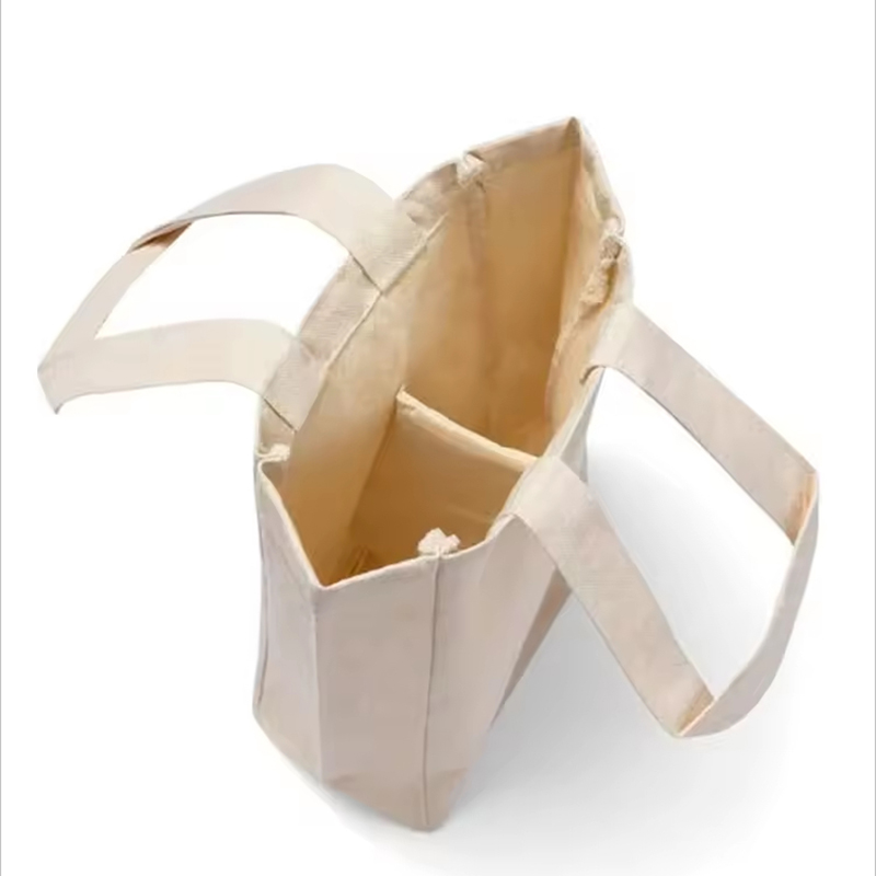 Two-Bottle Cotton Canvas Wine Tote Bag