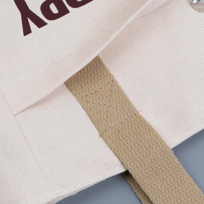 Zip-Top Canvas Tote Bag with Snap Front Pocket