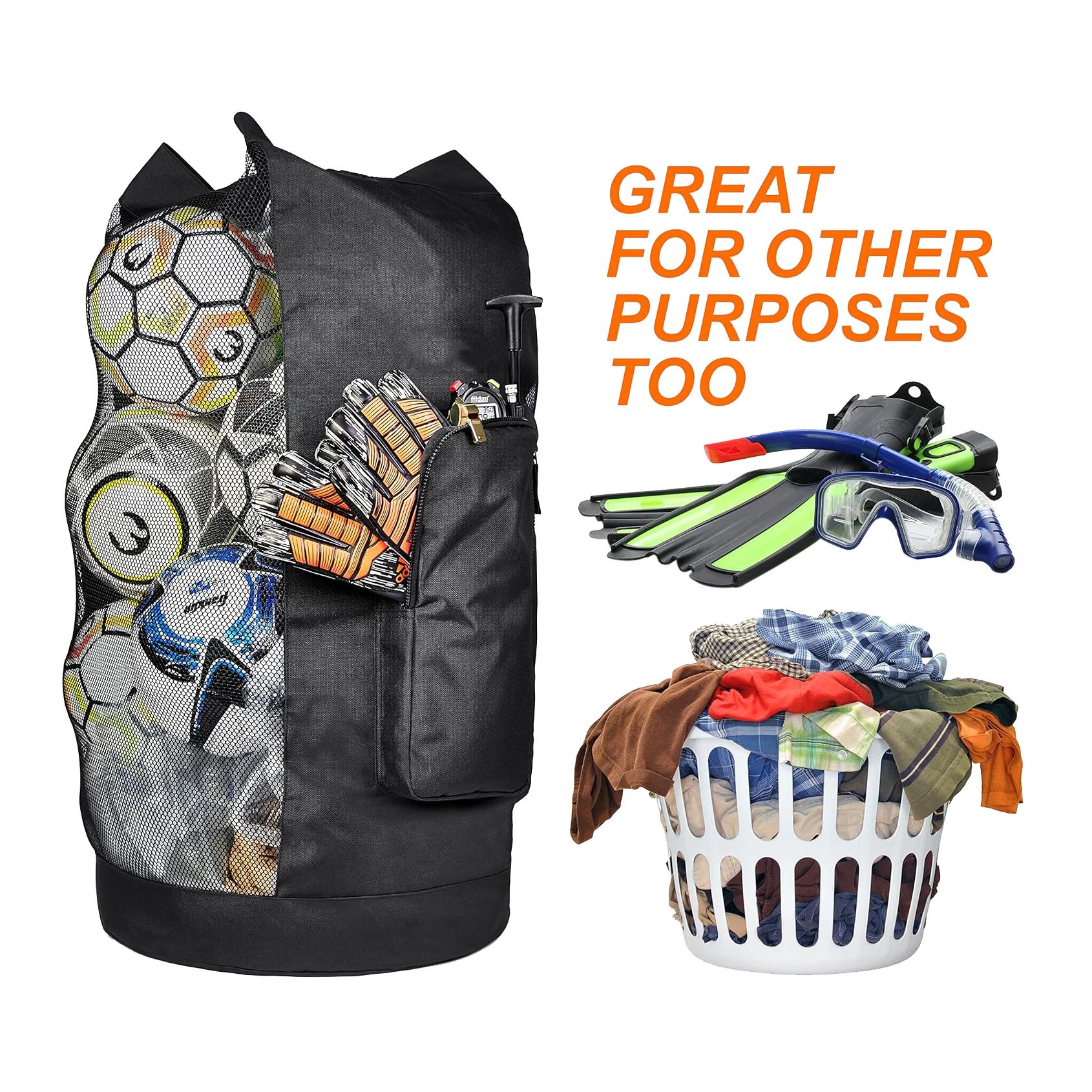 Mesh Sports Ball Bag with Shoulder Strap