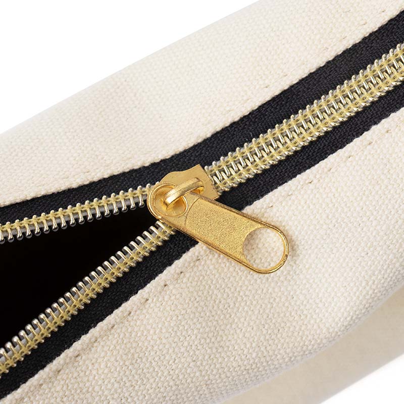Custom Cotton Canvas Cosmetic Bag with Zipper