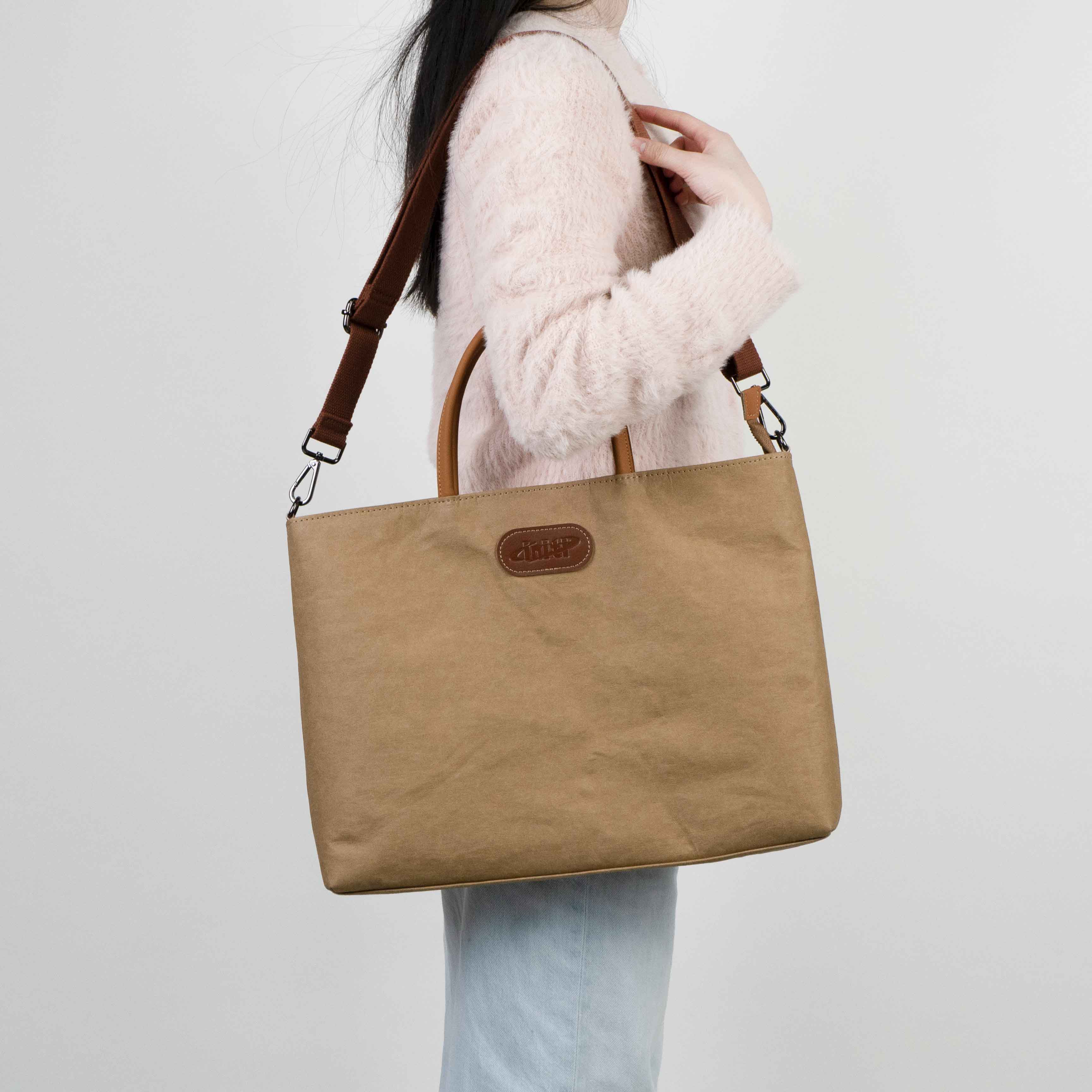 Laptop Tote Bag with Zipper and Detachable Shoulder Strap
