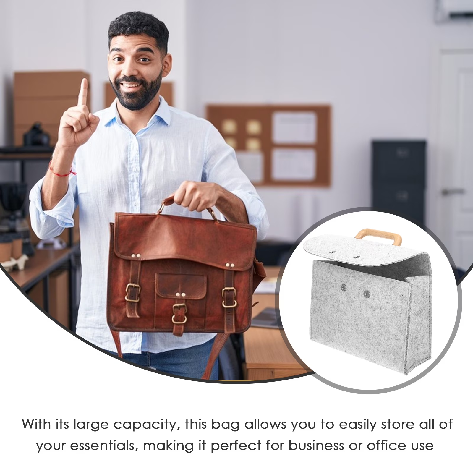 Custom Felt Briefcase Tote Bag