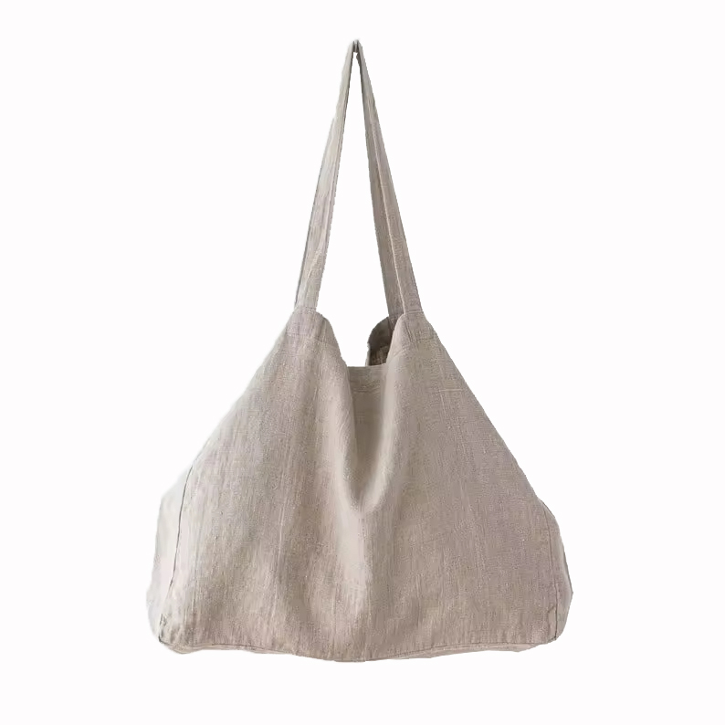 Linen Shoulder Tote Bag