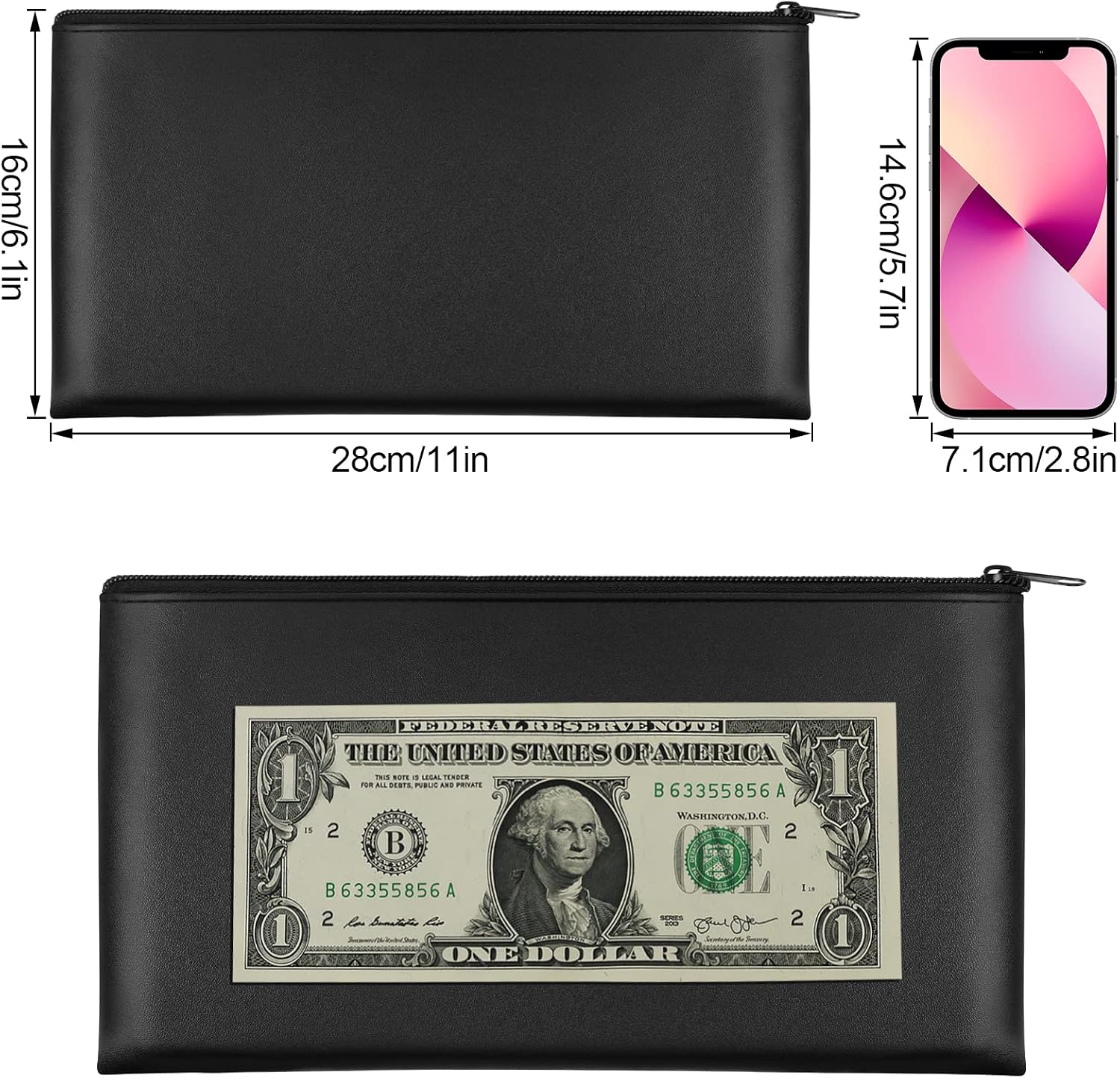 Large Waterproof PU Zipper Wallet