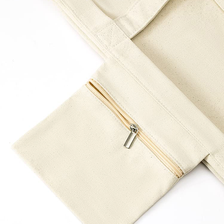 Heavy Canvas Yoga Mat Tote Bag with Zipper Pocket