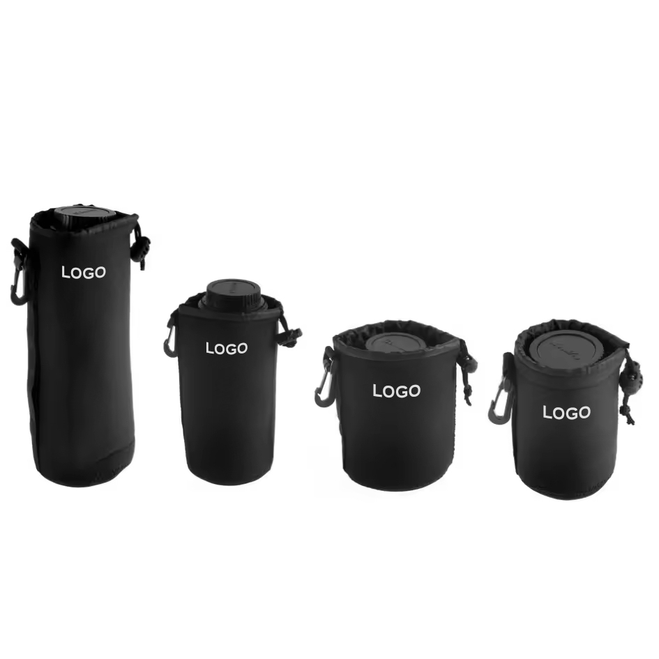 Neoprene Camera Lens Pouch with Drawstring Closure