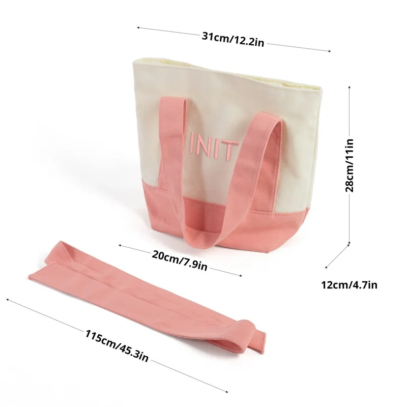 Splicing Canvas Bag with Bow