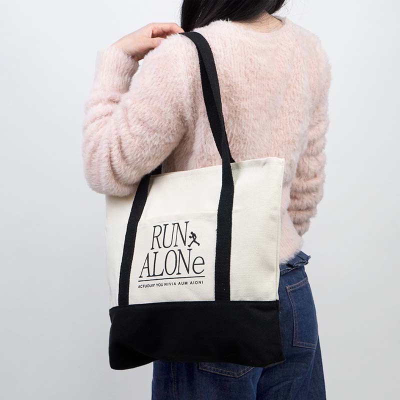 Spliced Color Canvas Tote Bag