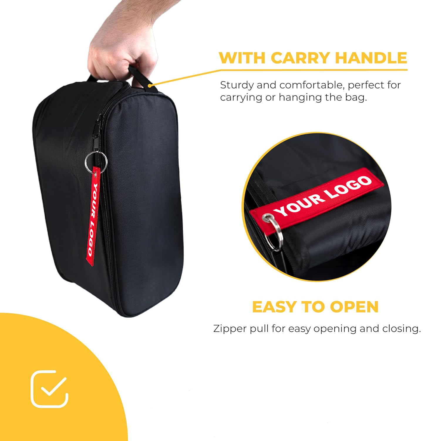 Zippered Shoe Storage Bag with Carry Handle
