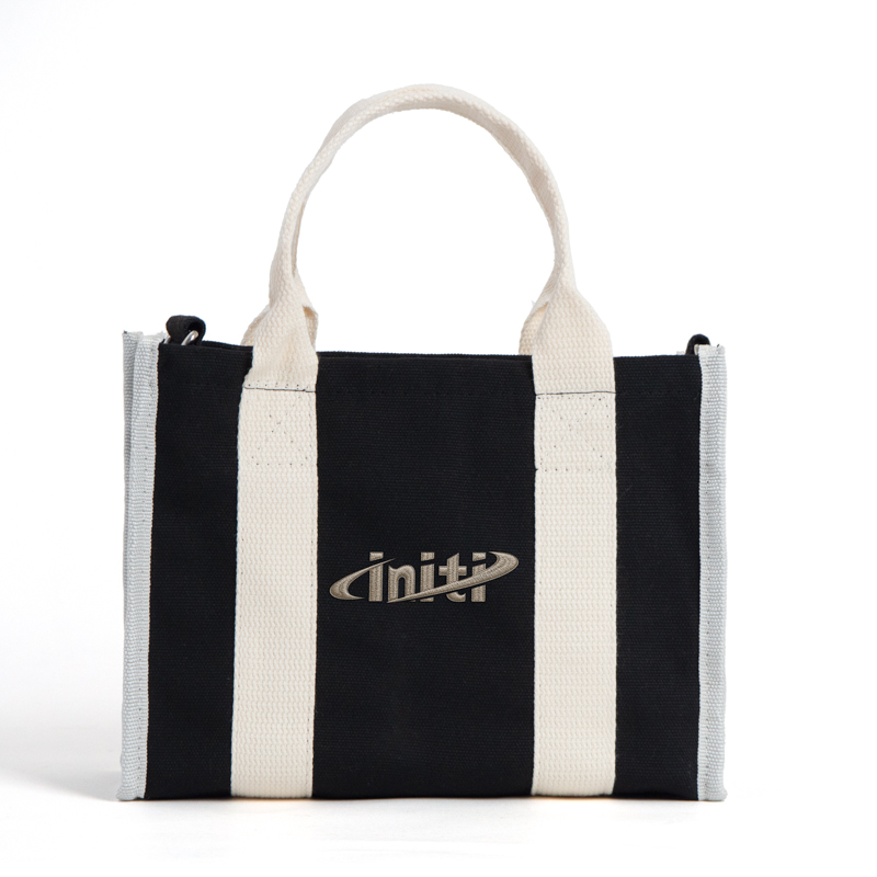 Mini Canvas Crossbody Tote Bag with Zipper