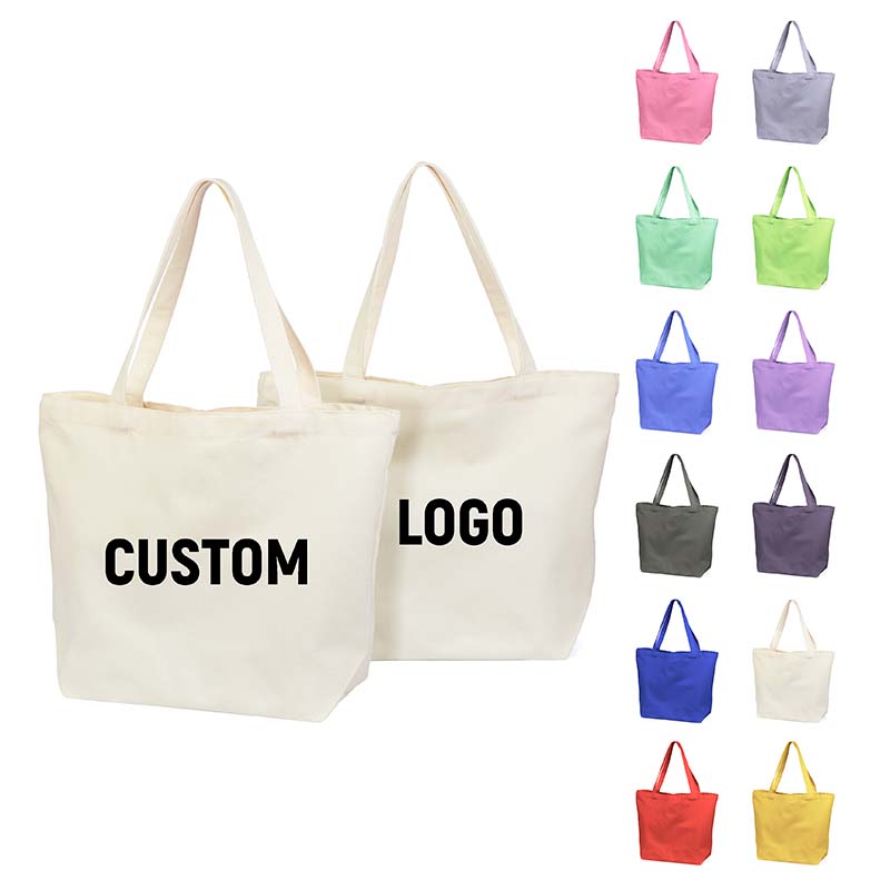 Custom Zip-Top Canvas Tote Bag