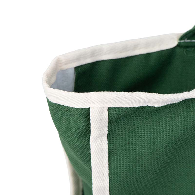 Contrast-Trim Zip-Top Canvas Tote Bag