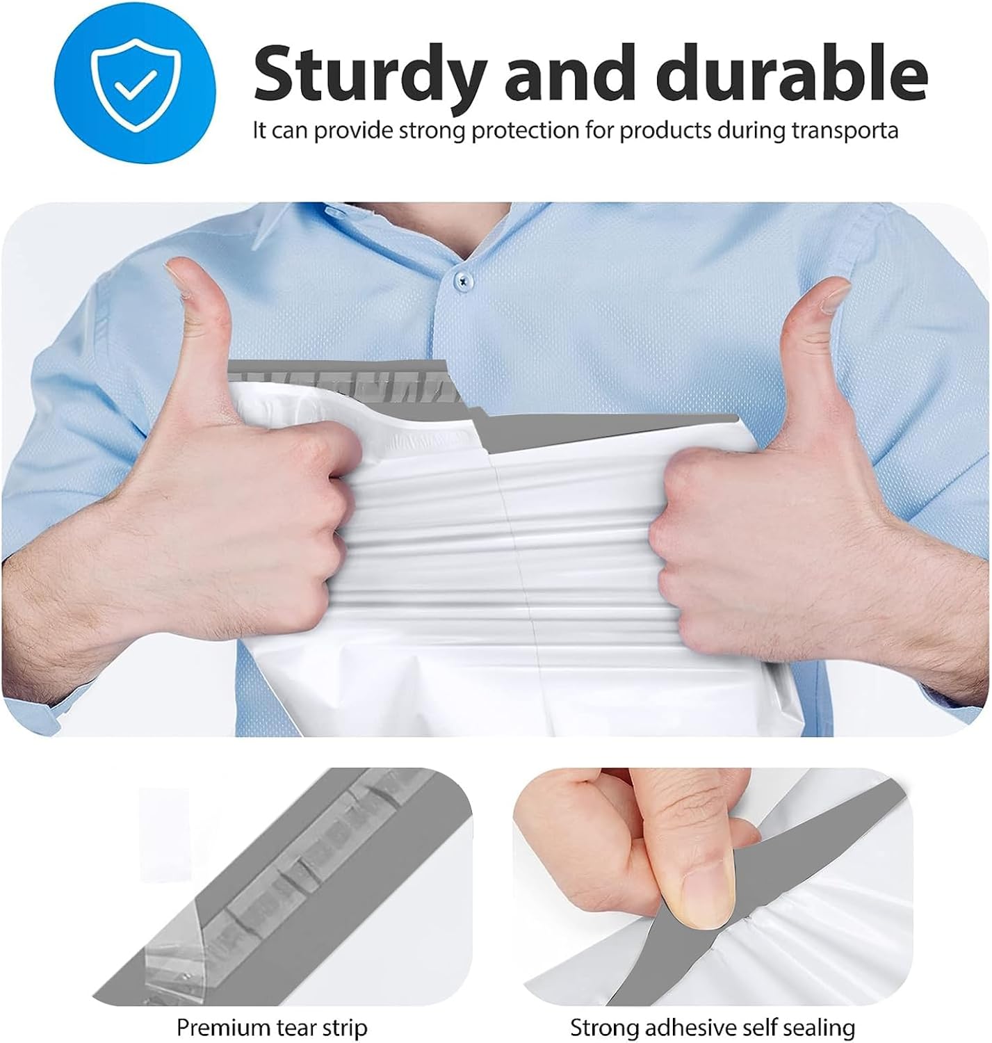 Poly Mailer Bags with Self-Seal Adhesive Strip