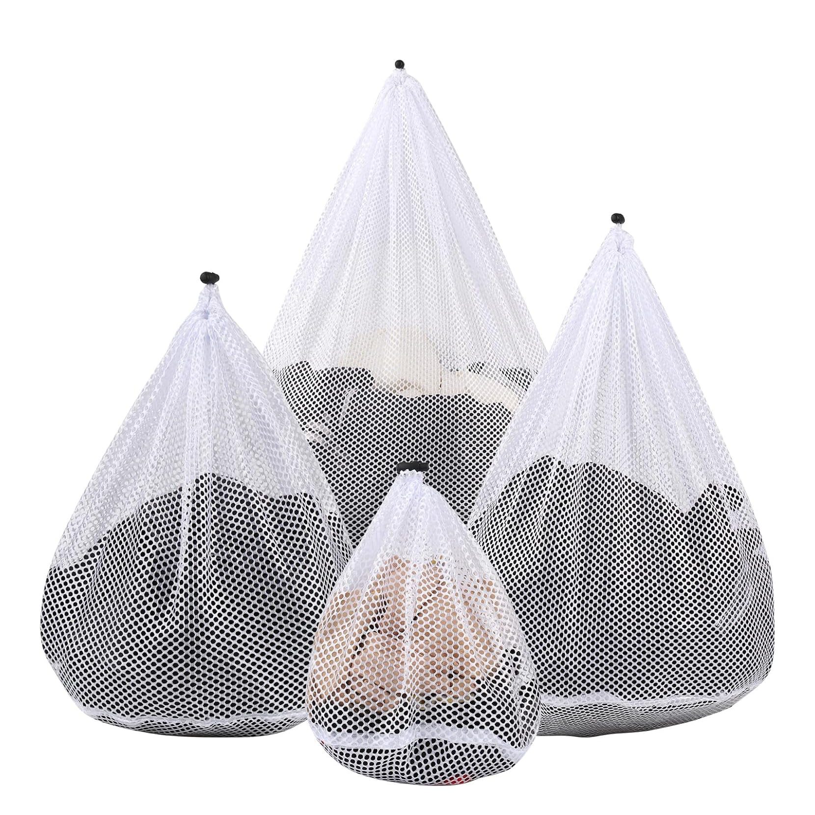 Drawstring Mesh Laundry Wash Bag