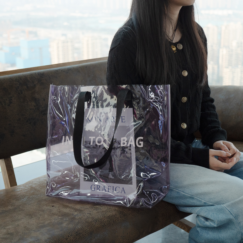 Transparent Colored PVC Tote Bag