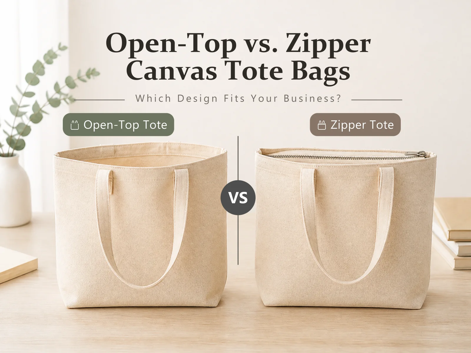 Open-Top vs. Zipper Canvas Tote Bags: Which Design Is Right for Your Business?